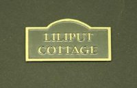 (image for) Dollhouse Miniature Brass Plaque - "Liliput Cottage"