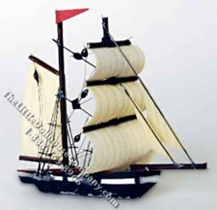 (image for) Miniature Schooner Model for Dollhouses