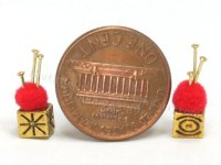 (image for) Miniature Gold and Red Pin Cushion by Taylor Jade
