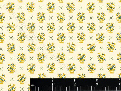 (image for) Essi Robin Pattern Miniature Wallpaper for Dollhouses - Yellow