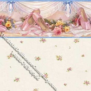(image for) Ballet Slippers/Toss Pattern Miniature Wallpaper for Dollhouses