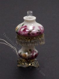 (image for) Miniature Handpainted Porcelain Oil Lamp for Dollhouses