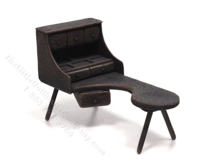 (image for) Miniature Walnut Cobbler's Bench for Dollhouses