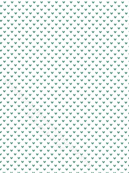 (image for) Dollhouse Scale Model Wallpaper - Green Hearts - 3pc Set