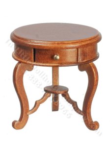 (image for) Miniature Walnut Chppendale Lamp Table for Dollhouses