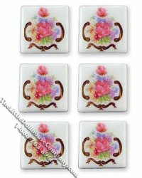 (image for) Dresden Rose Tile for Decorating Reutter Fireplace for Dollhouse