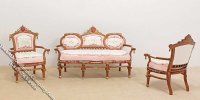 (image for) Miniature Edwardian Princess Walnut Parlor Set for Dollhouses