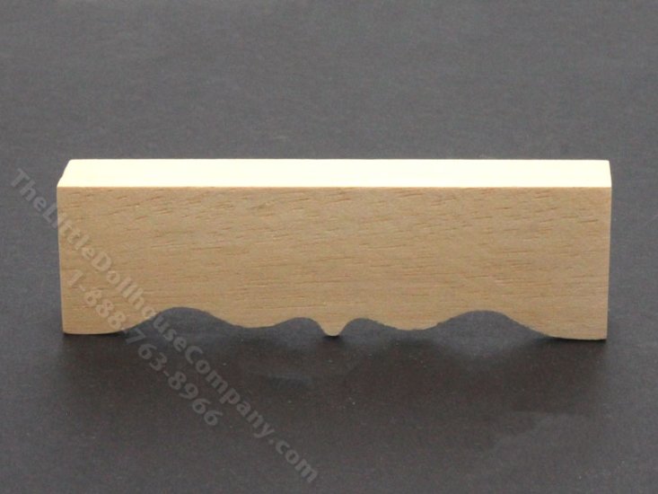 (image for) Pair of Miniature Wooden Cornices for Dollhouses - Unfinished