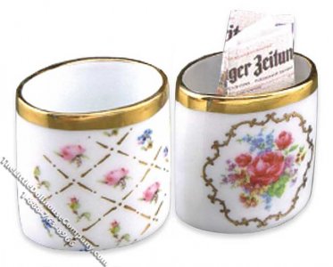 (image for) Miniature Waste Paper Basket Set for Dollhouses