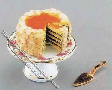 (image for) Dollhouse Scale Model Walnut Cream Cake