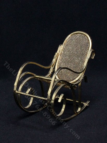 (image for) Miniature Brass Rocking Chair for Dollhouses