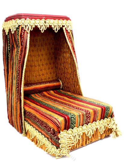 (image for) Miniature Stiped Canopy Bed for Dollhouses