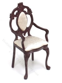 (image for) Miniature Mahogany Armchair with Oval Cushion Splat