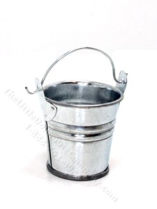 (image for) Miniature Shiny Metal Bucket for Dollhouses (Large)