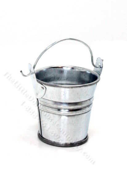 (image for) Miniature Shiny Metal Bucket for Dollhouses (Large)
