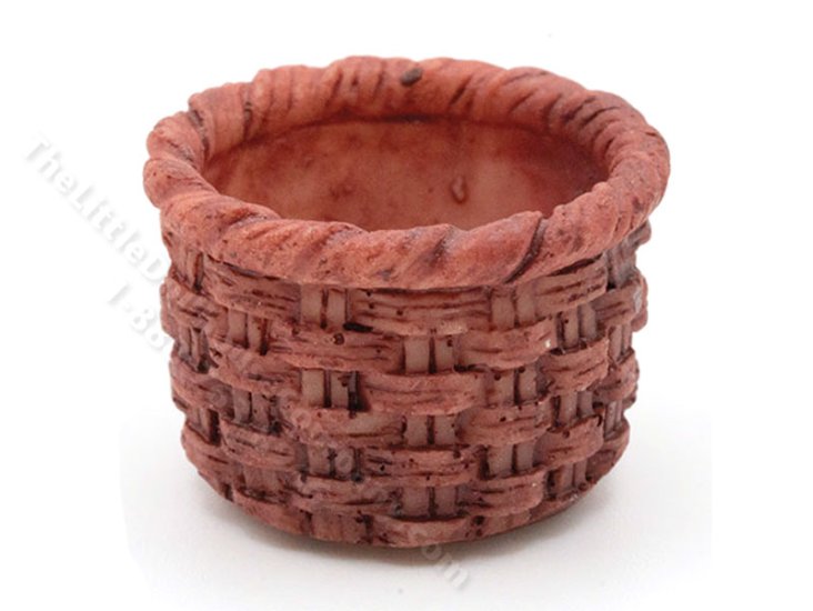 (image for) Miniature Resin Bamboo Basket for Dollhouses