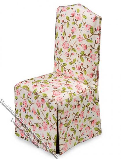 (image for) Dollhouse Scale Model Parsons Chair in Floral Pattern