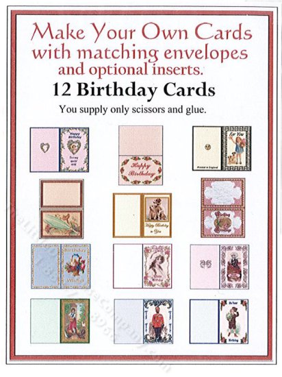 (image for) Miniature Birthday Card Kit for Dollhouses (12pc)