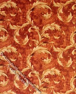 (image for) Acanthus Rust Scroll Pattern Miniature Wallpaper for Dollhouses