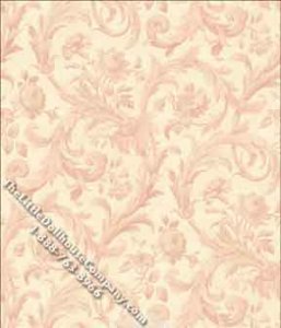 (image for) Cottage Acanthus Damask, Pink - Wallpaper