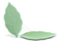 (image for) Miniature Green Ceramic Leaf- Shaped Platter