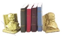 (image for) Miniature Lincoln Bookends with Books for Dollhouses