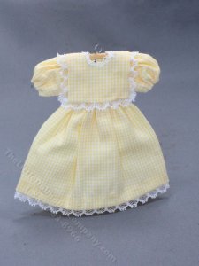 (image for) Miniature Yellow Gingham Dress for Dollhouses