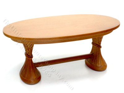 (image for) Miniature Oak Turin Table for Dollhouses