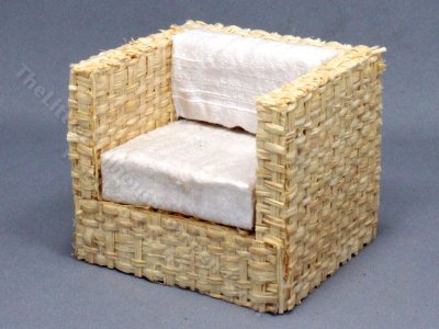 (image for) Miniature Woven Cube Chair for Dollhouses