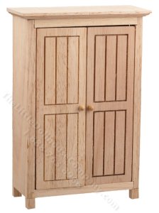 (image for) Miniature Unfinished Beadboard Wardrobe for Dollhouses