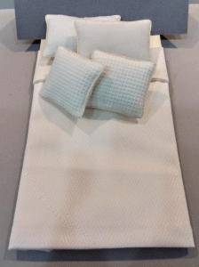 (image for) Miniature Single Ivory Herringbone Bedding Set