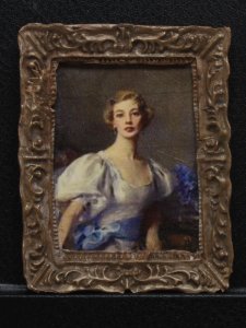 (image for) Miniature Framed Portrait of a Woman in Ornate Frame