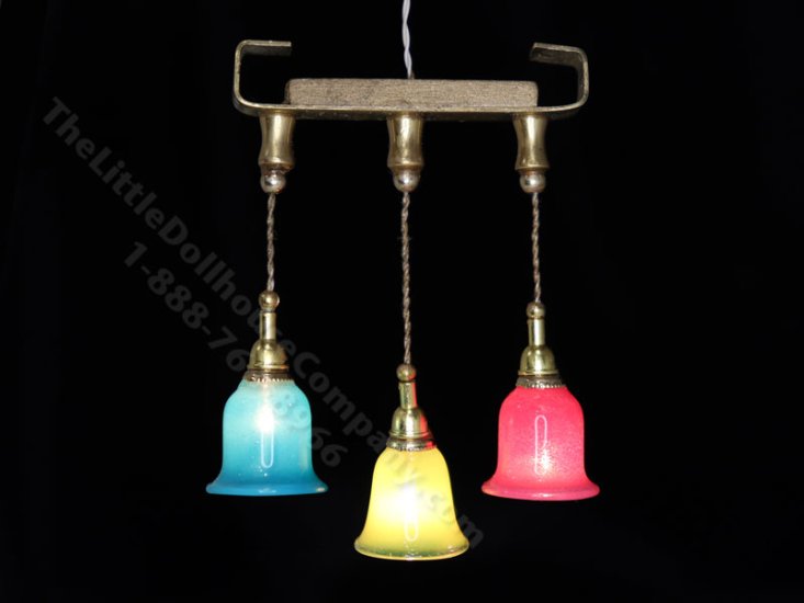 (image for) Dollhouse Miniature 12V Trinity 3 Arm Hanging Light