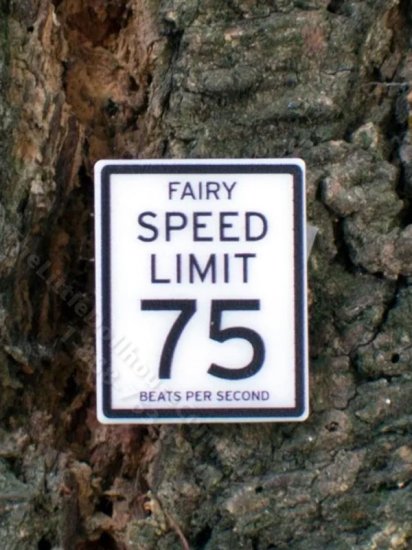 (image for) Miniature "Fairy Speed Limit" Sign for Dollhouses