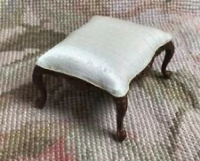 (image for) Walnut Stool with Beige Cushioning