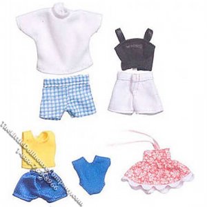 (image for) Miniature Family Summer Clothing for Dollhouses, 5 Outfits