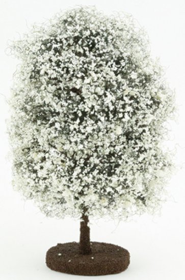 (image for) Miniature 6" White Blossom Bush for Dollhouses