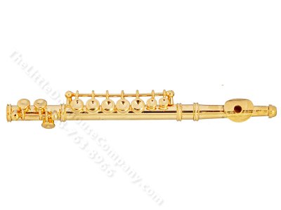 (image for) Miniature 3" Brass Piccolo For Dollhouses