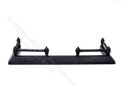 (image for) Miniature Large Fireplace Fender for Dollhouses - Black