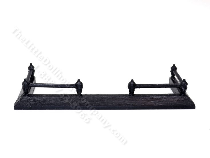 (image for) Miniature Large Fireplace Fender for Dollhouses - Black