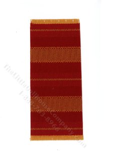 (image for) Miniature Red/Gold Striped Rug for Dollhouses - Small