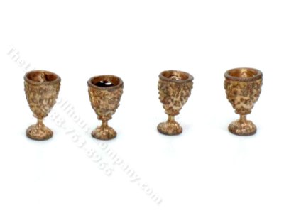 (image for) Set of 4 Miniature Small Ornate Goblet Gold