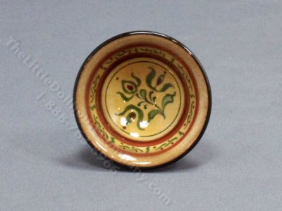 (image for) Miniature Redware Moravian Serving Bowl by Jane Graber