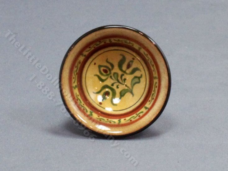 (image for) Miniature Redware Moravian Serving Bowl by Jane Graber