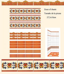 (image for) Dollhouse Scale Model Wall Tiles-Borders