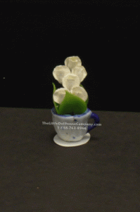 (image for) Dollhouse Miniature White Flowers in Mug