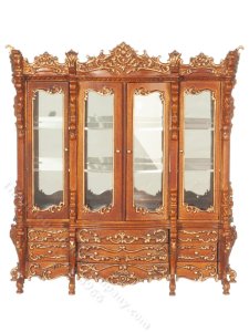 (image for) Miniature Renaissance Display Case for Dollhouses - Walnut