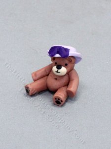 (image for) Miniature Bear with Puple Hat for Dollhouses