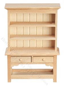 (image for) Miniature Dresser Hutch for Dollhouses, Unfinished