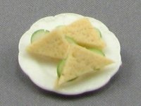 (image for) Miniature Cucumber Sandwiches on Plate